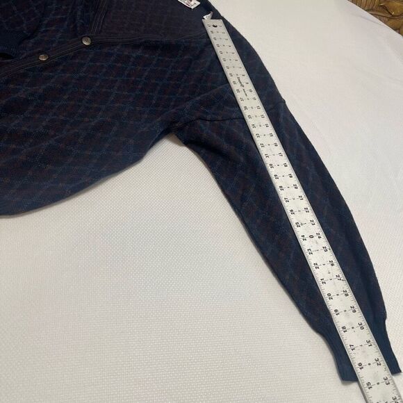 Florence Tricot Italy Navy Blue Wool Blend Cardigan Sweater Size XXL - Picture 4 of 6
